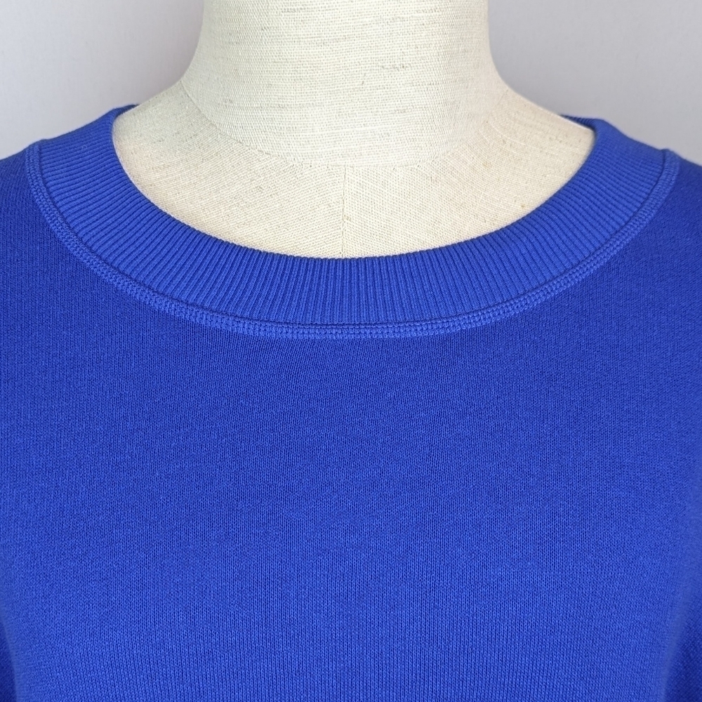 rag & bone Vintage Terry Sweatshirt Crew Neck Cropped Relaxed Fit Blue L NWT - Picture 3 of 14